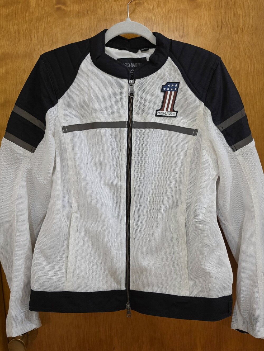 HARLEY DAVIDSON WOMEN – LAUREL COURT MESH RIDING JACKET – WHITE/BLACK - M